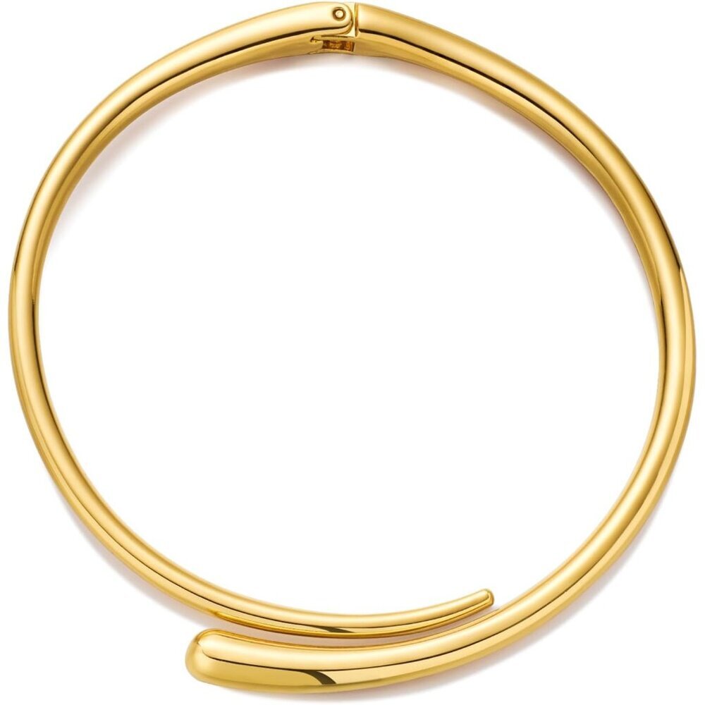 Chunky Gold Silver Teardrop Choker Necklace for Women, Open Cuff, Statement Jewe